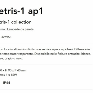 Aplica de exterior ambientala cu protectie IP44 Tetris-1 ap1 negru 143616 universul-luminii.ro