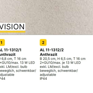 Aplica de exterior cu spoturi directionabile IP44 VISION 2L 235916 universul-luminii.ro