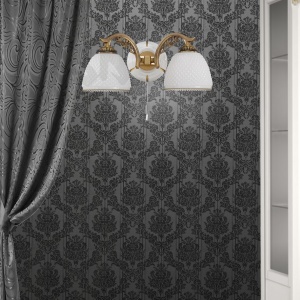 Aplica de perete cu 2 brate din alama design italian 8606 204716 universul-luminii.ro