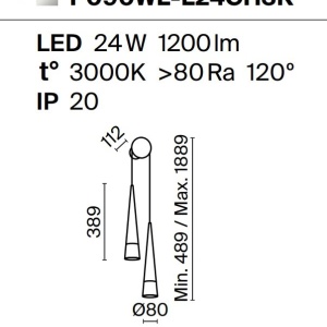 Aplica de perete cu 2 pendule LED design modern Sintesi 179826 universul-luminii.ro