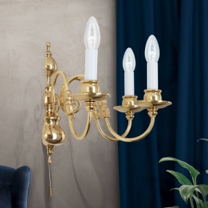 Aplica de perete cu 3 brate design clasic FLAMISCH, alama lucioasa 241396 universul-luminii.ro