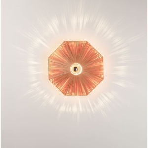 Aplica de perete cu design texturat ELVIO caramiziu 45cm - Img 5