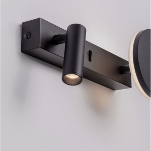 Aplica de perete cu reader LED ideala dormitor Noima negru 238066 universul-luminii.ro
