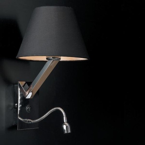 Aplica de perete cu reader LED Orlando crom/ negru 5103WA/BL MX 52986 universul-luminii.ro