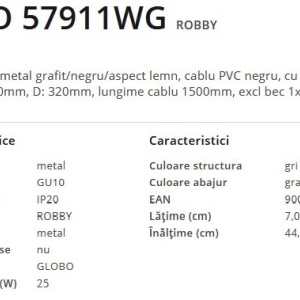 Aplica de perete cu spot directionabil design modern Robby lemn 57726 universul-luminii.ro