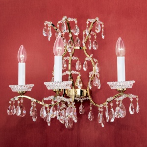 Aplica de perete de lux cristal Scholer Hirohito 3L 24K gold plated 200326 universul-luminii.ro