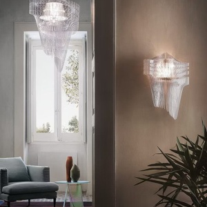Aplica de perete design Art Deco realizata manual Aria Transparent - Img 4