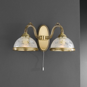 Aplica de perete design clasic din alama si sticla 6202 102086 universul-luminii.ro