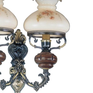 Aplica de perete design italian din alama cu lemn 624 105606 universul-luminii.ro