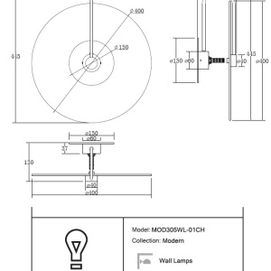 Aplica de perete design modern Mare argintiu 100546 universul-luminii.ro