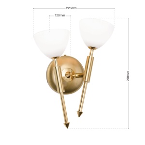 Aplica de perete design modern OPALDESIGN 2L stanga, auriu mat 241336 universul-luminii.ro