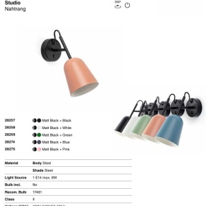 Aplica de perete design modern Studio roz 160946 universul-luminii.ro