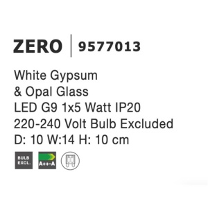 Aplica de perete design modern ZERO, gips alb NVL-9577013 - Img 8