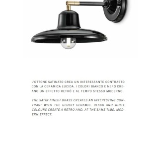 Aplica de perete design retro realizata manual din ceramica B-W 126066 universul-luminii.ro