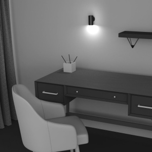 Aplica de perete design tehnic Focus S negru 119816 universul-luminii.ro