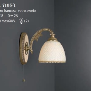 Aplica de perete din alama 1 brat design italian 7105 102316 universul-luminii.ro