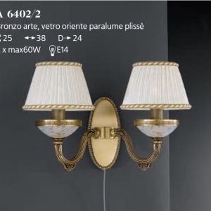 Aplica de perete din alama 2 brate design italian 6402 102056 universul-luminii.ro