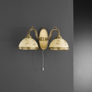 Aplica de perete din alama cu sticla decorata design italian II 6208 72716 universul-luminii.ro