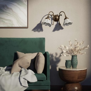 Aplica de perete din alama si abajur ceramic Zefira - Img 12