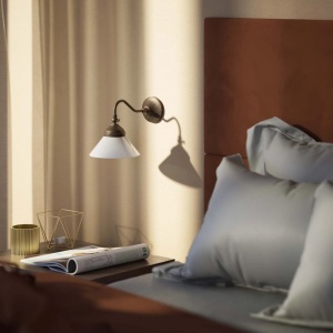 Aplica de perete din alama si sticla design vintage Sofia - Img 14