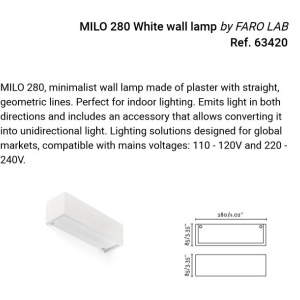 Aplica de perete din ghips MILO 280 White 161296 universul-luminii.ro