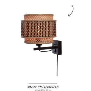 Aplica de perete eco din bambus Bhutan/Shade 2520 bl/nat, bl 178416 universul-luminii.ro