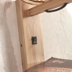 Aplica de perete eco din bambus cu polita Java shelf nat/18x15, nat - Img 2