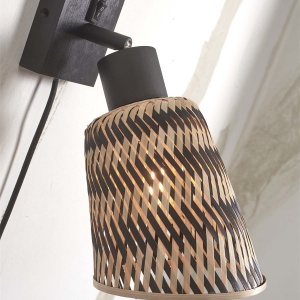 Aplica de perete eco din bambus Java bl/15x17, bl./nat 120896 universul-luminii.ro