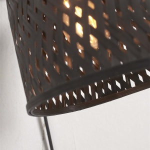 Aplica de perete eco din bambus Java bl/15x17, black 213126 universul-luminii.ro