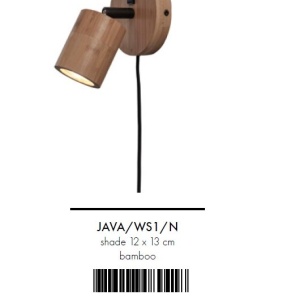 Aplica de perete eco din bambus Java dia.12x2,5cm, natural 120946 universul-luminii.ro