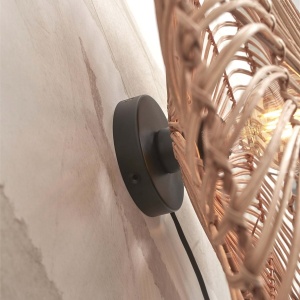 Aplica de perete eco din ratan Zanzibar flat 40cm S, nat 213966 universul-luminii.ro