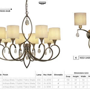 Aplica de perete eleganta design clasic Alberto 1602-2AB SRT - Img 3