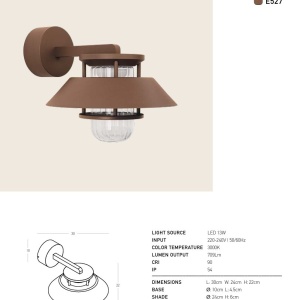 Aplica de perete exterior din aluminiu LED ARIA - Img 6