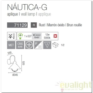 Aplica de perete exterior IP33 Nautica-G 71129 49156 universul-luminii.ro