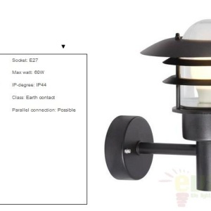 Aplica de perete exterior IP44 Lonstrup 22 negru 71431003NL - Img 2