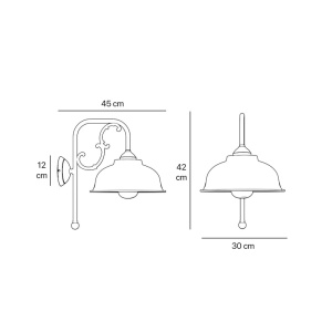 Aplica de perete exterior IP44 realizat manual din alama Lipari - Img 4