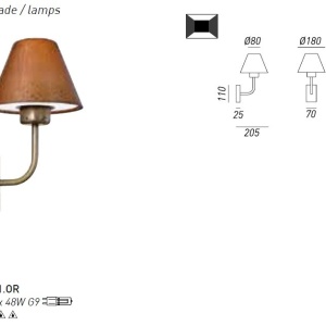 Aplica de perete exterior IP54, Fiordo 261.01.OR 47216 universul-luminii.ro