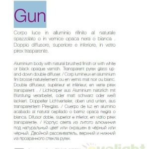 Aplica de perete exterior, IP55, GUN AP2 BIG BIANCO 092300 67056 universul-luminii.ro