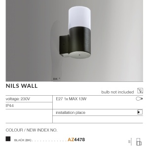 Aplica de perete exterior moderna IP44 NILS 97306 universul-luminii.ro