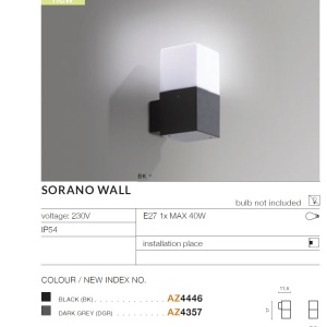 Aplica de perete exterior moderna IP54 SORANO gri 97276 universul-luminii.ro