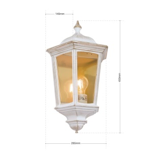 Aplica de perete exterior stil clasic IP43 Puchberg AL 11K/82505 weiß-gold/rauch OR 631096 universul-luminii.ro