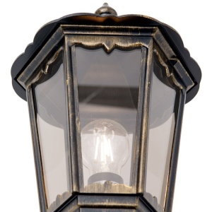 Aplica de perete exterior stil clasic IP43 Puchberg AL 11K/82570 schwarz-gold/rauch OR 249306 universul-luminii.ro