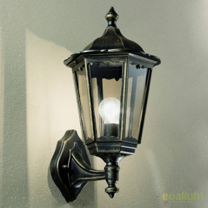 Aplica de perete exterior stil clasic IP43 Puchberg AL 11K/82570 schwarz-gold/rauch OR 46866 universul-luminii.ro