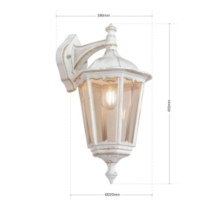 Aplica de perete exterior stil clasic IP43 Puchberg AL 11K/82571 weiß-gold/rauch OR 631186 universul-luminii.ro