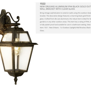 Aplica de perete exterior stil traditional IP44 New Orleans 1522 SRT 42466 universul-luminii.ro