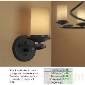 Aplica de perete fier forjat design rustic Crisol 615926 53036 universul-luminii.ro