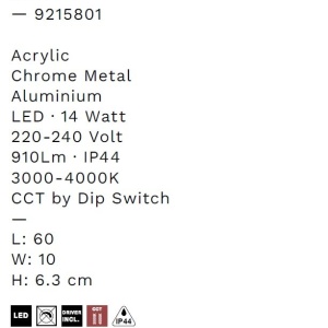 Aplica de perete LED baie IP44 MISTY crom - Img 7