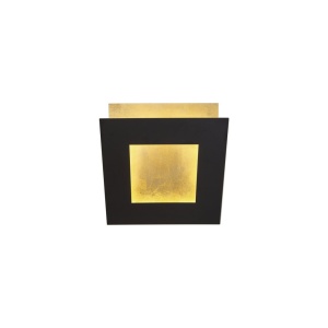 Aplica de perete LED design ambiental DALIA 14x14cm, negru/ auriu
