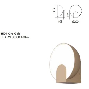 Aplica de perete LED design ambiental OCULO auriu - Img 2