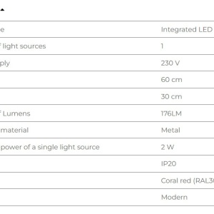 Aplica de perete LED design minimalist ENIGMA, Coral red - Img 5
